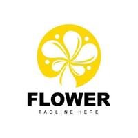logo de fleur, conception de jardin de fleurs avec une marque de produit vectoriel de style simple, soins de beauté, naturel