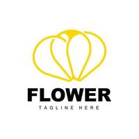 logo de fleur, conception de jardin de fleurs avec une marque de produit vectoriel de style simple, soins de beauté, naturel