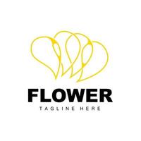 logo de fleur, conception de jardin de fleurs avec une marque de produit vectoriel de style simple, soins de beauté, naturel