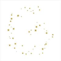 étoiles dispersées dorées sur le design plat de l'icône de propagation du ciel. vecteur
