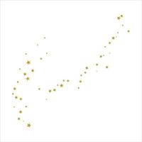 étoiles dispersées dorées sur le design plat de l'icône de propagation du ciel. vecteur
