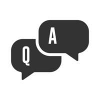 faq, questions et réponses icône design plat isolé. vecteur