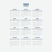 Modèle de conception de calendrier mural d'une page 2023 vecteur