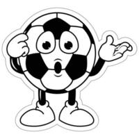 graphique de dessin animé mignon ballon de football vecteur