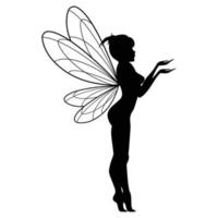 mignon fée silhouette illustration graphique vecteur