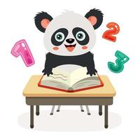 illustration de l'éducation avec panda de dessin animé vecteur