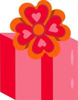 boîte cadeau rouge avec un arc. surprise de félicitations pour les vacances, anniversaire. illustration de dessin animé isolé vecteur coloré