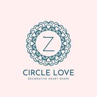 lettre z cercle amour décoration création de logo vectoriel