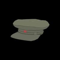 illustration vectorielle de casquette militaire isolée sur fond noir. vecteur de casquette militaire pour livre de coloriage.