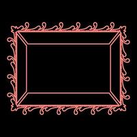 icône de cadre photo néon illustration vectorielle de couleur noire image de style plat illustration vectorielle de couleur rouge image de style plat vecteur
