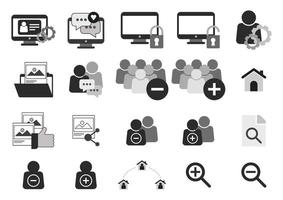 conception de vecteur d'icône plate de médias sociaux