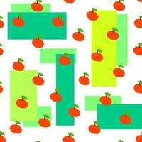 motif abstrait harmonieux de pommes et de formes géométriques, motif de printemps dessiné à la main, illustration d'été, pour l'impression de papier d'emballage, couverture, emballage, humeur positive, texture de fruits frais, arrière-plan vecteur