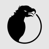 logo silhoute tête d'aigle, noir vecteur
