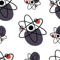 modèle sans couture doodle atome ou molécule chimique vecteur