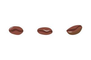 un ensemble de grains de café simples dans un style plat. illustration vectorielle vecteur