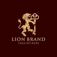 logo de la marque lion héraldique vecteur