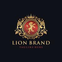 logo de la marque lion héraldique vecteur