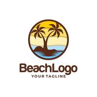 vecteur de conception de logo de plage