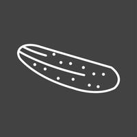 icône de ligne de vecteur de concombre unique