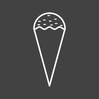 icône de ligne de vecteur de crème glacée cône unique