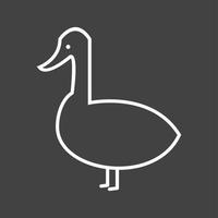 icône de ligne de vecteur de canard unique