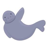 vecteur de dessin animé icône dugong aquatique. animal marin