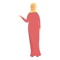 vecteur de dessin animé d'icône de robe longue musulmane. mode hijab