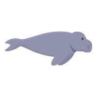 vecteur de dessin animé d'icône de dugong de la faune. océan mer