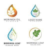 moringa feuille logo modèle vecteur symbole nature