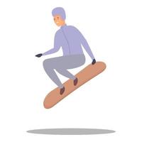 vecteur de dessin animé d'icône de snowboard saut. enfant sportif