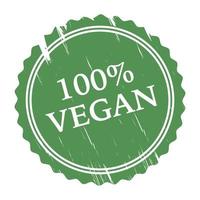 grunge vegan sceau cachet aspect caoutchouc vert vecteur