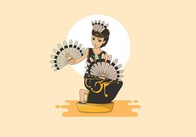 Native Dayak Girl Vector