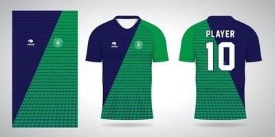 modèle de conception de sport maillot de football bleu vert vecteur