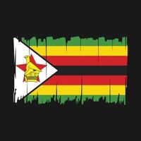 drapeau zimbabwe brosse illustration vectorielle vecteur