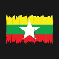 drapeau myanmar brosse illustration vectorielle vecteur