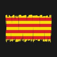 drapeau de la catalogne brosse illustration vectorielle vecteur