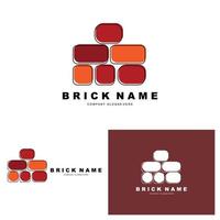 création de logo de briques, vecteur d'illustration de pierre matérielle, icône de construction de bâtiments