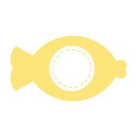 forme de poisson jaune avec élément de conception de vecteur de cercle. symbole abstrait personnalisable pour infographie avec espace de copie vierge. forme modifiable pour les graphiques pédagogiques. composant de présentation visuelle des données