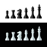 collection de figures d'échecs fond noir et blanc vecteur