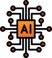 conception d'icône de vecteur d'intelligence artificielle