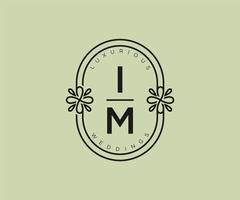 im initiales lettre mariage monogramme logos modèle, modèles minimalistes et floraux modernes dessinés à la main pour cartes d'invitation, réservez la date, identité élégante. vecteur