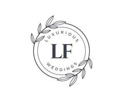 lf initiales lettre modèle de logos de monogramme de mariage, modèles minimalistes et floraux modernes dessinés à la main pour cartes d'invitation, réservez la date, identité élégante. vecteur