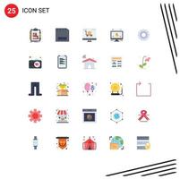 25 icônes créatives signes et symboles modernes de moniteur atom gadget marketing marketing numérique éléments de conception vectoriels modifiables vecteur