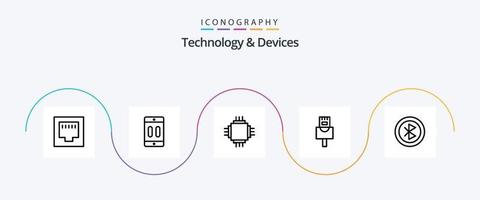 pack d'icônes de la ligne 5 des appareils, y compris les appareils. Bluetooth. ébrécher. Ethernet. équipement vecteur