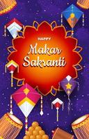 fond heureux makar sankranti vecteur