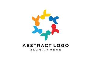 vecteur abstrait personnes et collection de logos familiaux, icônes de personnes, modèle de logo de santé, symbole de soins.