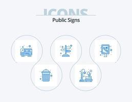 signes publics pack d'icônes bleues 5 conception d'icônes. téléphone. graphique d'informations. ville. directions. flèches vecteur