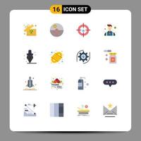 ensemble de 16 symboles d'icônes d'interface utilisateur modernes signes pour l'éducation entrepreneur public homme d'affaires recrutement pack modifiable d'éléments de conception de vecteur créatif