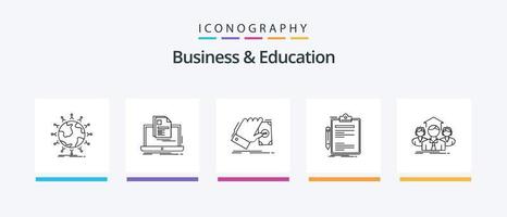 pack d'icônes ligne 5 pour les affaires et l'éducation, y compris le référencement. monde. le progrès. main. achats. conception d'icônes créatives vecteur