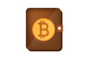 icône de portefeuille bitcoin sur fond blanc vecteur